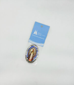 2 Calcomanía mini imagen de la Virgen de Luján oval brillo
