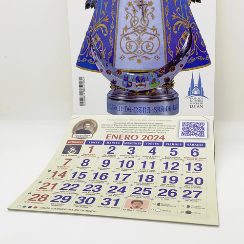 Calendario 2024 con imagen de la Virgen - Tienda del Santuario de Luján